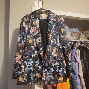 Floral Silky Blazer